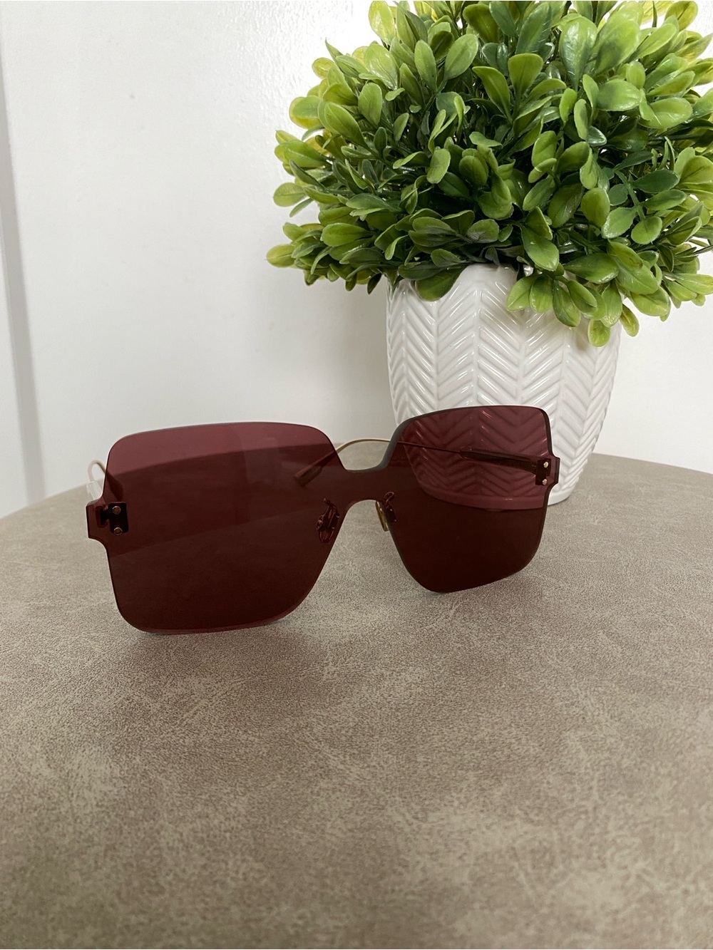 Dior Color Quake Oversized Square Burgundy Sunglasses Preowned
